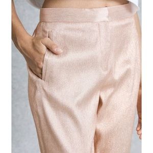 Topshop Rosegold Pink Trouser w/ Sparkle Size US 2